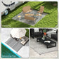Outsunny Reversible Outdoor Rug Waterproof Plastic Straw RV Rug with Carry Bag, 9' x 12', Grey and Cream White Boho
