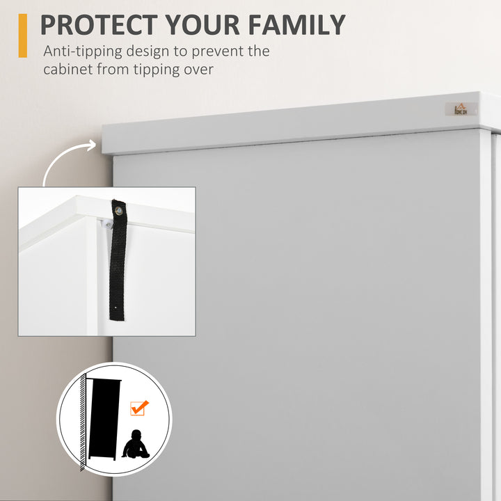 HOMCOM Freestanding Storage Cabinet, Kitchen Pantry Cabinet with Doors and Shelves Kitchen Storage Cabinets for Dining Room