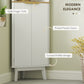 HOMCOM 67" Tall Bathroom Cabinet, Narrow Bathroom Storage Cabinet with 3 Open Shelves, Drawer and 2 Adjustable Shelves, White