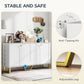 HOMCOM Sideboard Buffet Cabinet with 4 Doors, Modern Storage Cabinet with Adjustable Shelves & Center Leg, White
