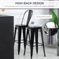 HOMCOM Set of 4 Bar Stools Kitchen Industrial Breakfast Bistro Cafe Metal Frame Black