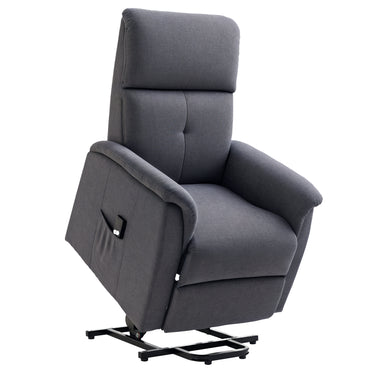 HOMCOM Power Lift Chair Electric Recliner Sofa for Elderly with Remote Control & Side Pocket for Living Room, Grey