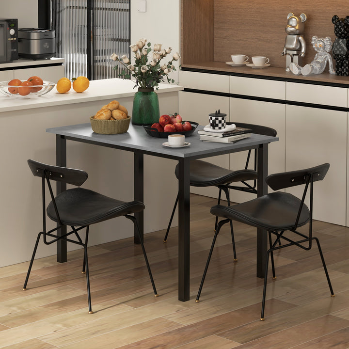 HOMCOM Extending Kitchen Table For Six, Expandable Dining Table for Small Spaces, Folding Dining Table, Dark Grey
