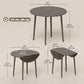 HOMCOM Folding Dining Table, Round Drop Leaf Kitchen Table for Small Spaces with Wood Legs, Distressed Grey