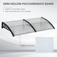 Outsunny Window Awning Door Canopy, Polycarbonate Front Door Outdoor Patio Cover, Sun Shelter, Hollow Sheet for UV, Rain, Snow and Sunlight Protection, Brown, 40" x 80"