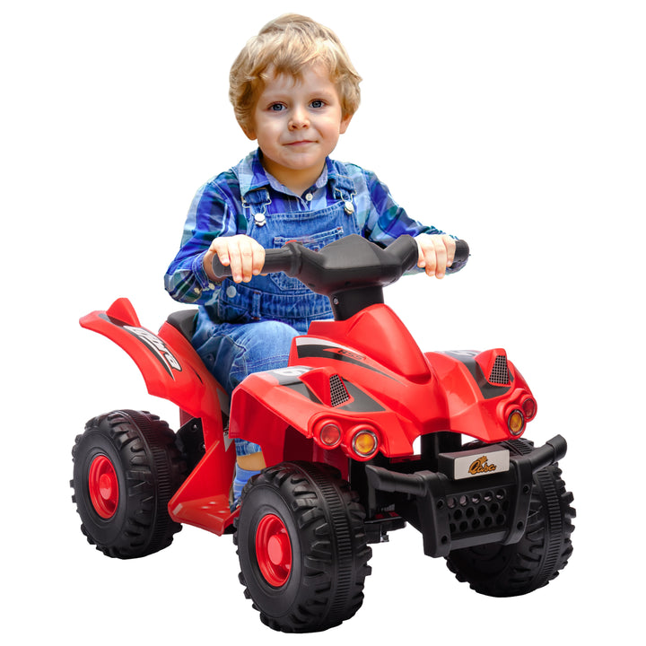 Qaba 6V Kids ATV Quad w/ Music, Forward, for 2-6 Years, Red
