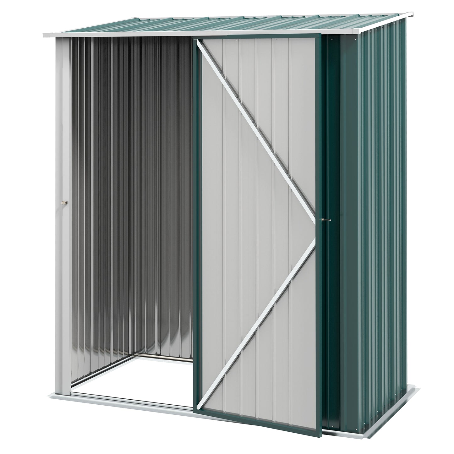 Outsunny 5' x 3' Outdoor Storage Shed, Steel Garden Shed with Single Lockable Door, Tool Storage Shed for Backyard, Brown