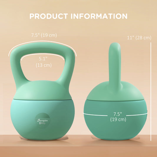 Soozier 18 lb Soft Kettlebell, Sand Filled Weight w/ Grip Handle, Kettlebell Weight for Full Body Workout and Strength Training
