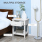 HOMCOM Modern Style Nightstand, Small End Table with Drawer and Storage Shelf for Bedroom, Living Room, White