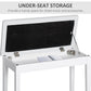HOMCOM 30" Piano Bench with Padded Cushion and Storage, Faux Leather Keyboard Bench with Solid Wood Legs, Black