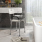 HOMCOM Bath Chair with Back, Adjustable Height Non-slip Shower Stool Bench Tool-Free Assembly Bathroom Aids, White