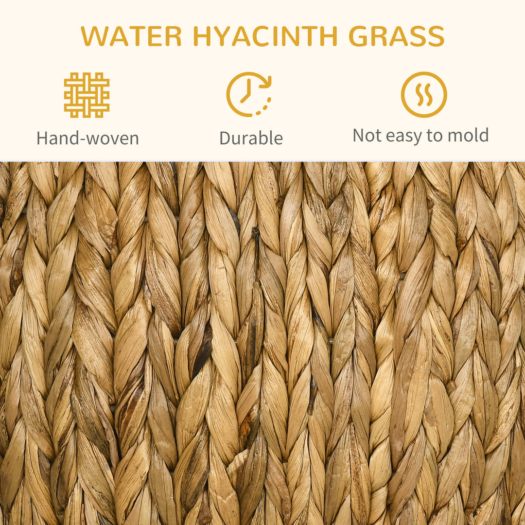 PawHut Wicker Cat Bed with Washable Cushion, Elevated Rattan Kitten Bed for Indoor Cats, Light Brown