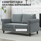 HOMCOM Vintage Loveseat, Upholstered Love Seat Furniture, Chenille-feel Fabric 2 Seater Sofa Couch with Rolled Arms, Gourd-Shaped Rubber Wood Legs for Living Room, Dark Grey