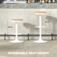 HOMCOM Wood Barstools Set of 2, Swivel Bar Stools with Adjustable Height for Kitchen Counter, Natural Wood and White
