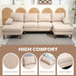 HOMCOM U Shape Couch with Double Chaise Lounge, Modern 4 Seater Sofa with Wooden Legs, Fabric Sofa for Living Room, Dark Grey