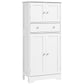 HOMCOM 50.5" Kitchen Storage Cabinet, Modern Kitchen Pantry Cabinet with 4 Doors, Drawer, Adjustable Shelf, Black