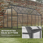 Outsunny 6' x 12' x 6.5' Walk-in Greenhouse, Polycarbonate Greenhouse with Adjustable Roof Vent, Base, Sliding Door, Clear