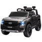 Qaba Ford Ranger Licensed 12V Ride on Car Battery Powered Kids Truck w/ Rear Storage Remote, Spring Suspension, Blue