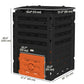 Outsunny Compost Bin, Garden Composter with 80 Vents and 2 Sliding Doors, 120 Gallon (450L), Black