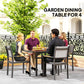 Outsunny Square Outdoor Dining Table for 4 with Aluminum Steel Frame, Black
