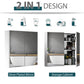 HOMCOM Wall Mounted Mirror Cabinet, Bathroom Medicine Cabinet with Mirror, 2 Doors and 3-tier Shelving, Silver