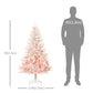 HOMCOM 6ft Artificial Christmas Tree Home Decoration Automatic Open  White and Pink
