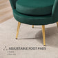 HOMCOM Modern Accent Chair, Velvet-Touch Fabric Leisure Club Chair with Gold Metal Legs for Bedroom, Blue