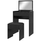 HOMCOM Modern Vanity Set with Makeup Table and Cushioned Stool, Dressing Table with Flip Top and Mirror for Bedroom, White