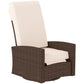 Outsunny Outdoor Rattan Wicker Lounge Chair with Footrest & Soft Cushion for Patio, Garden, Backyard, Sky Blue