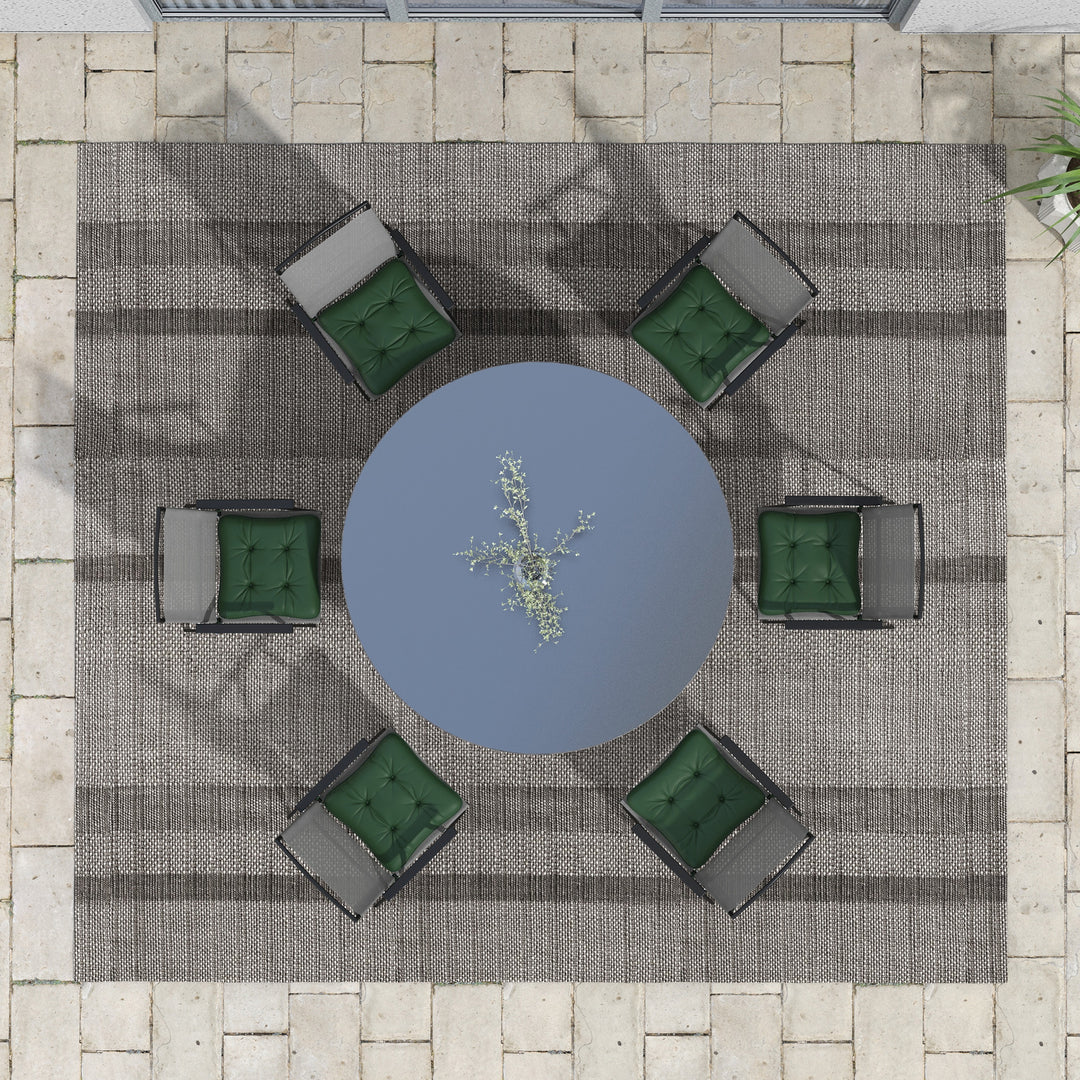 Outsunny 6-Piece Seat Cushion Replacement, Outdoor Patio Chair Cushions Set with Ties, Button Tufted, Dark Green