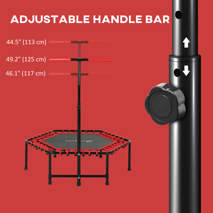 Soozier 45" Rebounder Trampoline for Adult, Quiet Bungee Rebounder with Adjustable Handle, Blue