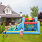 Qaba Bouncy Castle for Kids with 550W Blower, Water Slide, 2 Splash Pools, Basketball Hoop, Dart Board,12.6' x 9.5' x 5.9'
