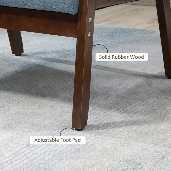 HOMCOM Modern Accent Chairs with Cushioned Seat, Upholstered Linen-Feel Armchair for Bedroom, Living Room, Dark Gray