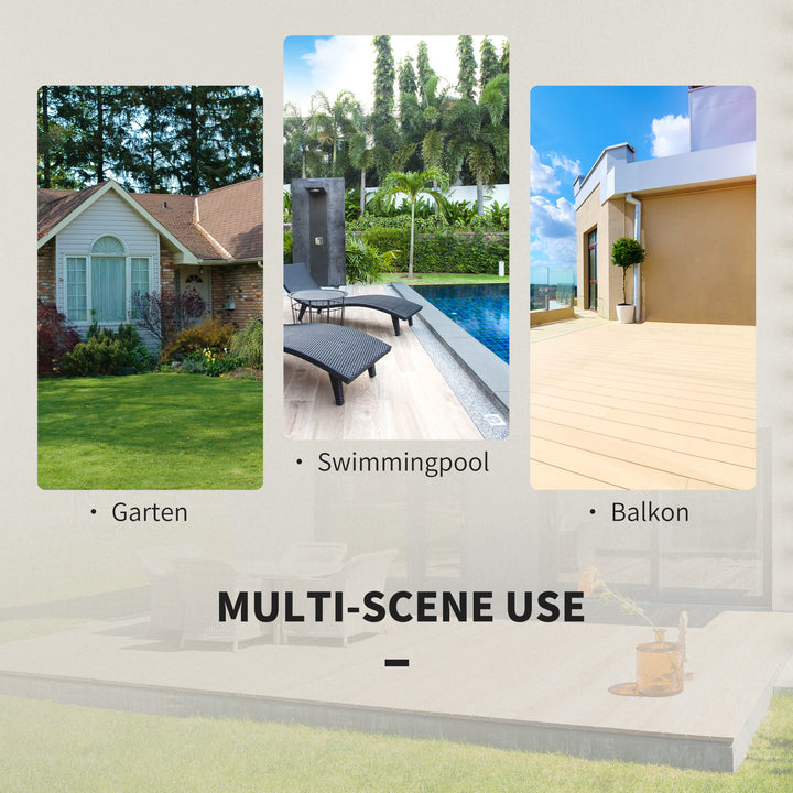 Outsunny 3-Piece Outdoor Folding Rattan Bistro Set, Mixed Brown