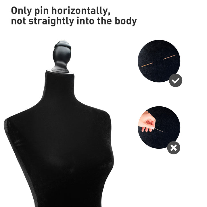 HOMCOM Female Fashion Mannequin Dress Form Torso Dressmaker Stand Clothing Display w/ Base (Black)