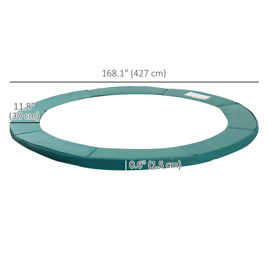 Soozier 14FT Trampoline Pad Replacement, Î¦168" Spring Cover, Water-Resistant Universal Round Trampoline Safety Pad, No Holes for Pole, Green