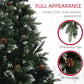 HOMCOM 6 Foot Prelit Artificial Christmas Tree with Dual Colour LED Light, Hinged Xmas Tree for Home Office Holiday