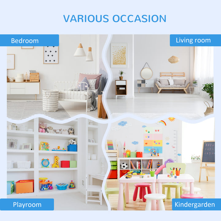 HOMCOM Kids Storage Cabinet with 3 Shelves, Anti-toppling Toy Storage Organizer for Play Room, Bedroom, Grey