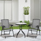 Outsunny Folding Outdoor Bistro Set, Patio Table and Chairs with Reclining Backrest and Round Dining Table, Brown