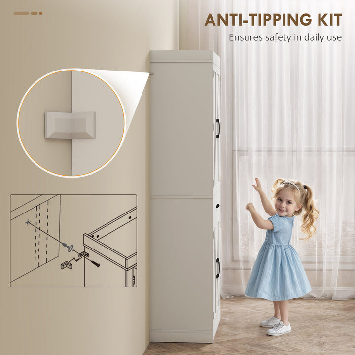 HOMCOM 72" Kitchen Pantry Cabinet, Farmhouse Kitchen Storage Cabinet with 4 Barn Doors, 6 Door Shelves, Drawer, Black