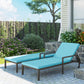 Outsunny Wicker Chaise Lounger with 5-Level Adjustable Backrest, Light Grey