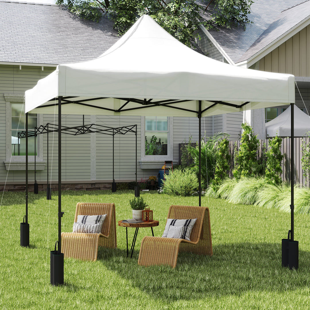 Outsunny 10' x 10' Replacement Canopy Top for Pop Up Canopy Tent with 4 Sand Bags, UPF50+ Protection, White