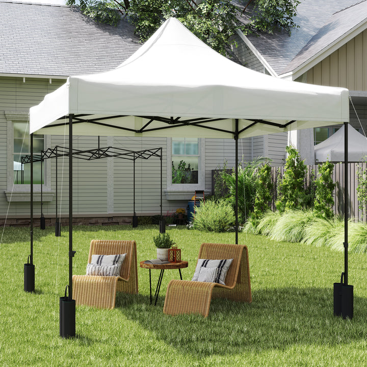 Outsunny 10' x 10' Replacement Canopy Top for Pop Up Canopy Tent with 4 Sand Bags, UPF50+ Protection, White
