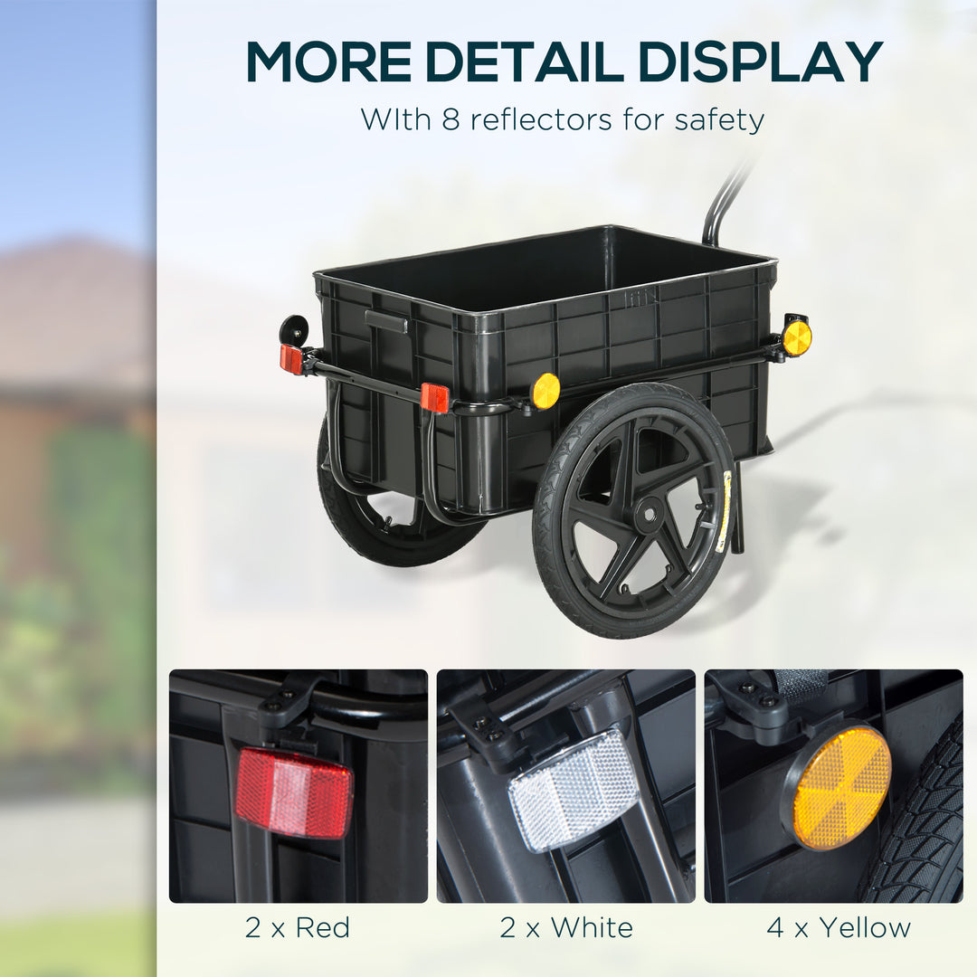 Aosom Multi-Functional Bike Trailer Steel Large Bike Luggage Cart Carrier Black