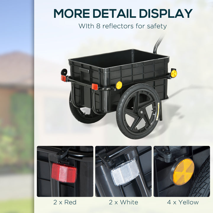 Aosom Multi-Functional Bike Trailer Steel Large Bike Luggage Cart Carrier Black