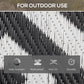 Outsunny Reversible Outdoor RV Rug, Patio Floor Mat, 5' x 8' Plastic Straw Rug for Backyard, Deck, Beach, Camping, Black & White