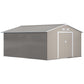 Outsunny 11' x 13'Garden Storage Shed w/ Foundation Kit Metal Tool Storage House w/ Double Doors Yellow
