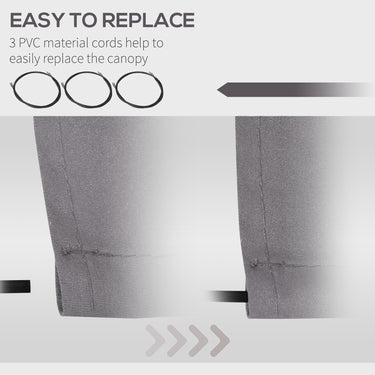 Outsunny 11' x 10' Outdoor Sunshade Canopy Awning Cover, Retractable Awning Fabric Replacement, UV Protection, Light Grey