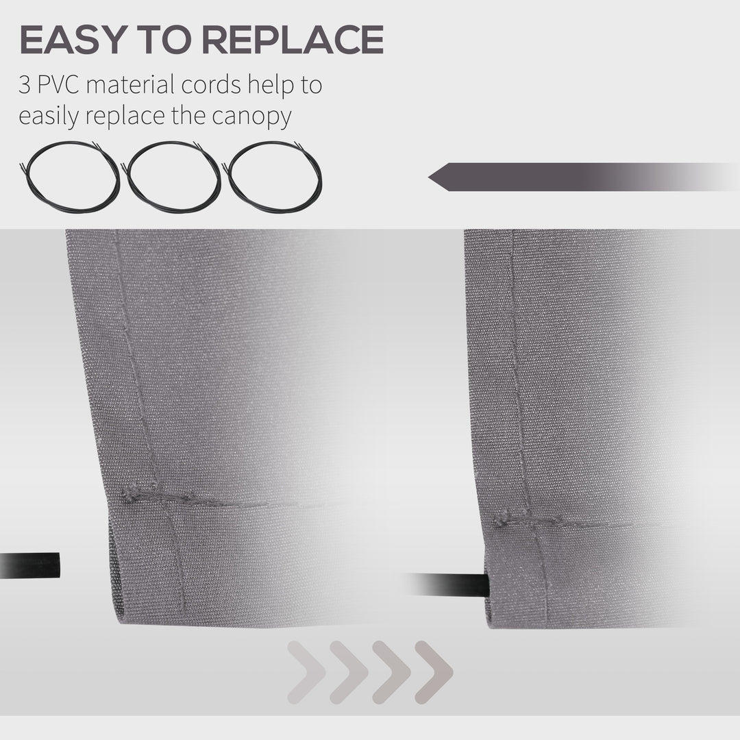 Outsunny 11' x 10' Outdoor Sunshade Canopy Awning Cover, Retractable Awning Fabric Replacement, UV Protection, Light Grey