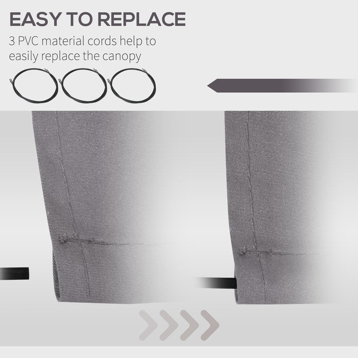 Outsunny 11' x 10' Outdoor Sunshade Canopy Awning Cover, Retractable Awning Fabric Replacement, UV Protection, Light Grey